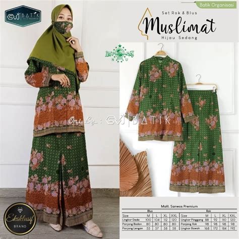 Jual Setelan Tunik Dan Rok Batik Pengaosan NU One Setrok Seragam