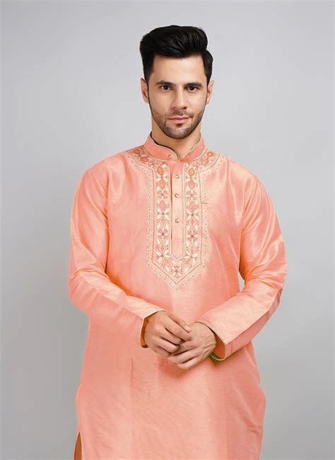 Buy Indian Ethnic Clothing Krishna Jayanthi Pink Men Kurta Pyjamas