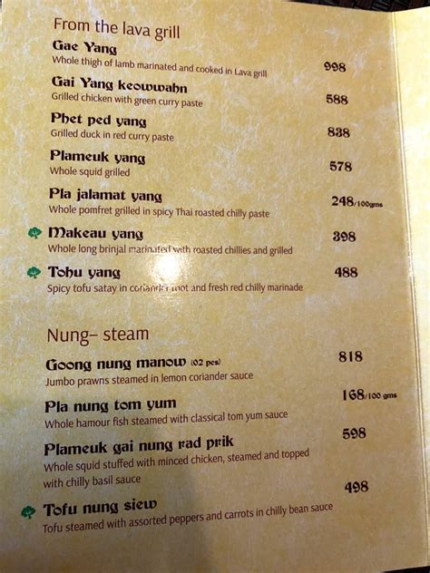 Menu At Benjarong Thai Restaurant Chennai Ttk Road