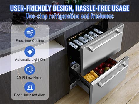 Vevor Undercounter Refrigerator Drawer Wine Refrigerator With