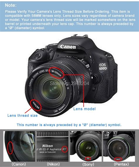 Высокое качество 58 мм 0.45x широкоугольный макрообъектив для Canon ...