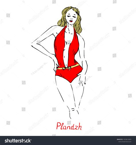 Portrait Sexy Retro Blonde Pin Girl Stock Vector Royalty Free Shutterstock