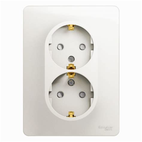 2-местная розетка Systeme Electric скрытой проводки Glossa 16А IP20 ...