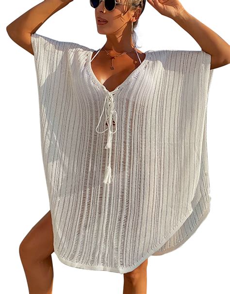 Alsol Lamesa Women S Plus Size Swimsuit Cover Up Openwork Sexy Crochet Coverup Beach Bathing