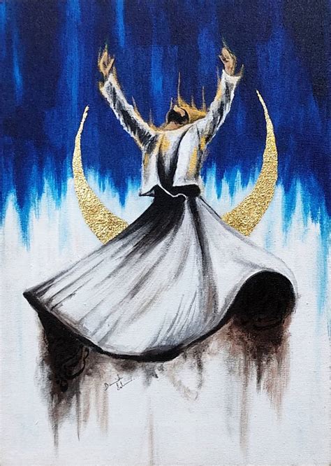 Whirling Dervish Sufi Painting on Canvas Painting by Discrete Shadow ...