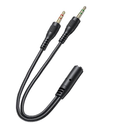 Кабель переходник mini jack 3,5 для микрофона и наушников AWEI 2-in-1 ...