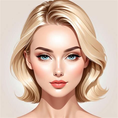 Premium Photo Digital Portrait Of A Beautiful Blonde Woman With Glowing Clear Skin And