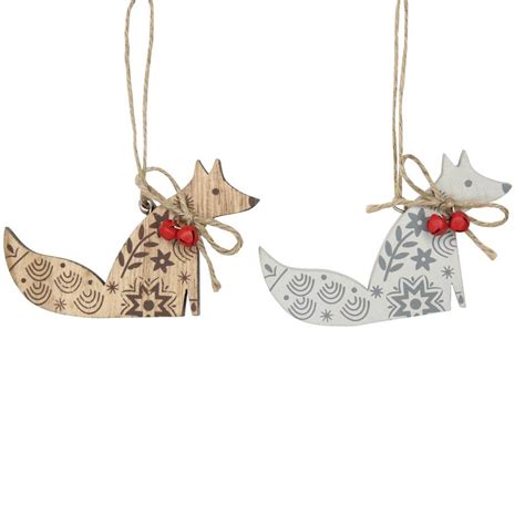 Wooden Fox Christmas Decorations By The Christmas Home ...