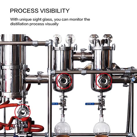 Stainless Steel Wiped Film Distillation Unit Pilot Scale Essential