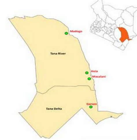 A map of Tana River County of Kenya. | Download Scientific Diagram