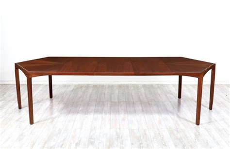 Mid Century Modern Expanding Hexagonal Walnut Dining Table