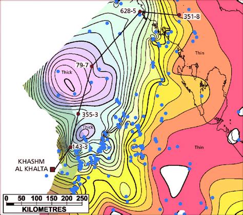 Minjur Formation Subsurface Isopach Map Isopach Map Showing The