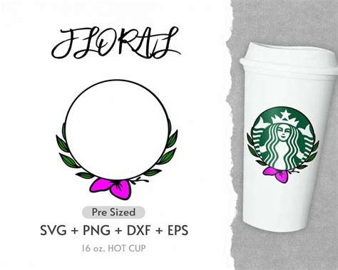 Oz Flower Hot Cup Svg Full Wrap Hot Cup Svg Wild Flower Svg Flowers Svg Coffee Hot Cup Svg