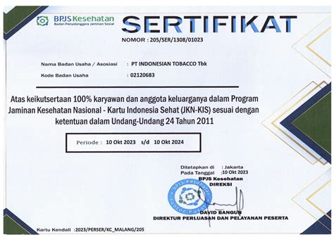 Sertifikasi And Penghargaan Pt Indonesian Tobacco Tbk