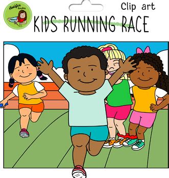 Kids running race clip art by Artifex | TPT