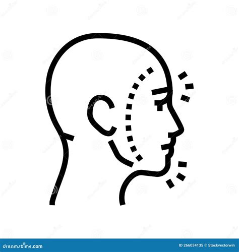 Face Pain Body Ache Line Icon Vector Illustration Stock Vector ...