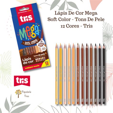 Lápis De Cor Mega Soft Color Tons De Pele 12 Cores Tris