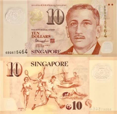 10 Dollars MAS Polymer Singapore Numista