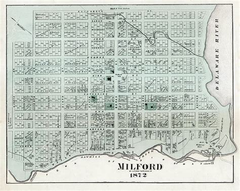 1872 Town Map of Milford Pike County PA - Etsy