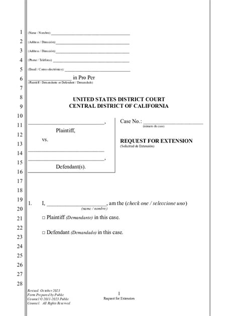 Completable En L Nea Request To Proceed In Forma Pauperis With