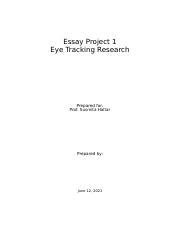 Info Project Docx Essay Project Eye Tracking Research