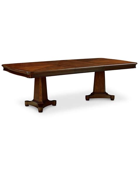 Furniture Closeout Bordeaux Double Pedestal Expandable Dining Table