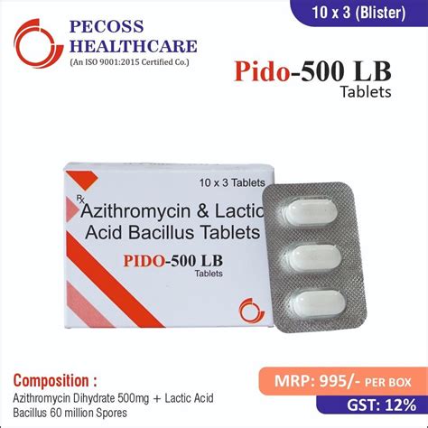 Pido Lb Mg Azithromycin And Lactic Acid Bacillus Tablets At Rs