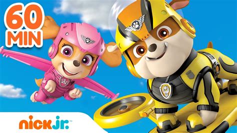 Paw Patrol Rubble S Air Rescues W Skye 60 Minute Compilation Rubble And Crew Youtube