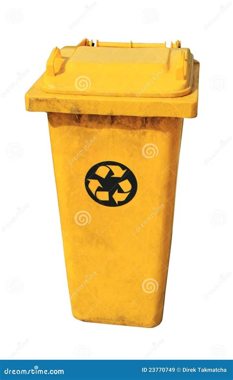 Yellow Recycle Bin Stock Image Image Of Reuse Recycle