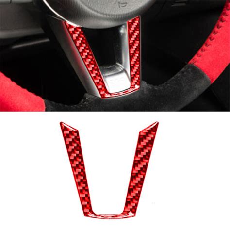 Red Carbon Fiber Interior Steering Wheel Chin Cover Trim For Mazda Mx