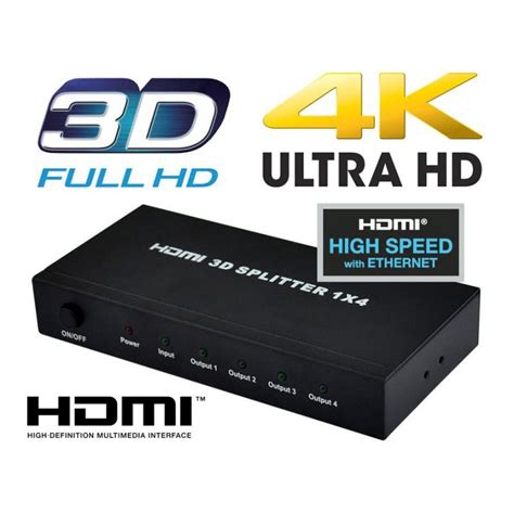 Distributor 1x4 HDMI Splitter (1 input 4 outputs) 3Dfull