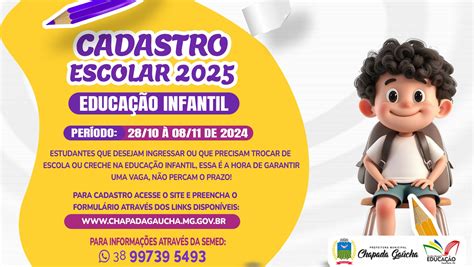 CADASTRO ESCOLAR 2025 - EDUCAÇÃO INFANTIL