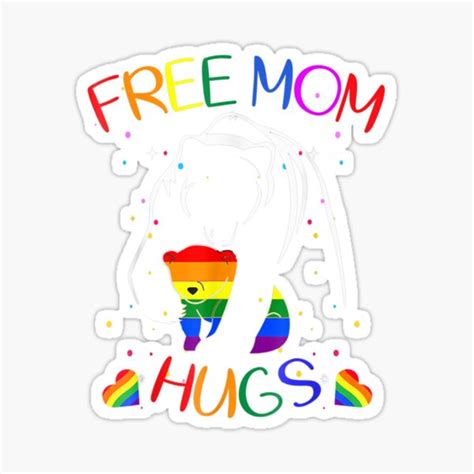 Gay Lgbt Pride Mama Bear For Women Free Mom Hugs Sticker By Donvtv