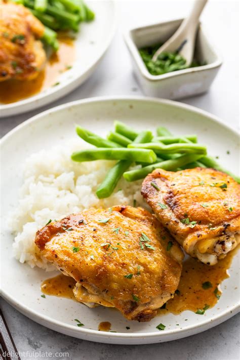 Pan Roasted Chicken Thighs with Crispy Skin - Delightful Plate