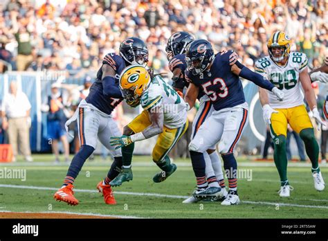 Green Bay Packers Running Back Aaron Jones 33 Drives For A Touchdown