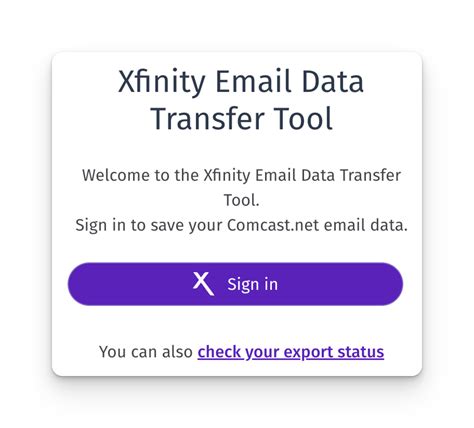 How do I export email data from Comcast.net to a different email