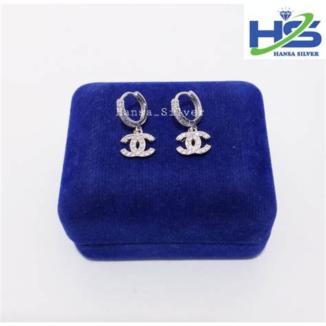 Jual Anting Perak Asli Silver Lapis Emas Putih Model Jepit Agogo