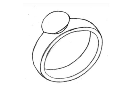 Ring Drawing Easy Simple With Diamonds And Step By Step