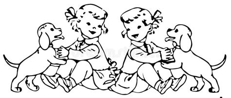 Line Illustration Of Children Stock Illustration - Illustration of ...