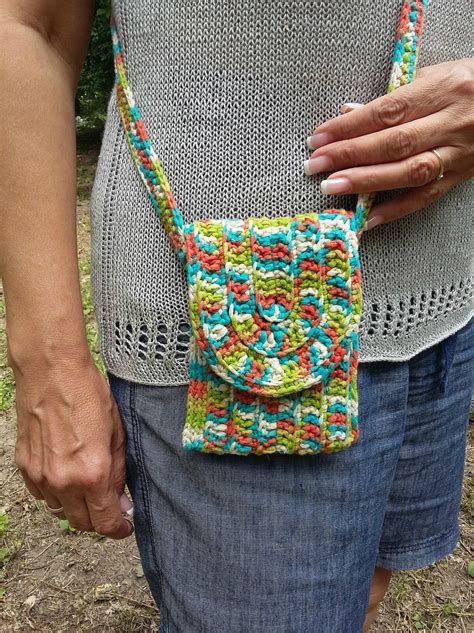 Crochet Phone Bag Pattern Free Cell Purse Hobby Habitat Hub