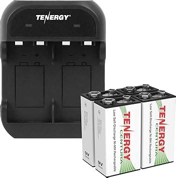 Amazon Tenergy TN141 2 Bay 9V Smart Charger With 4 Pcs Centura Low