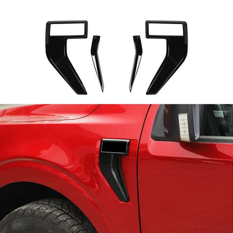 Side Fender Badge Emblem Air Vent Outlet Trim Cover For Ford F150 2021 22 Black Ebay