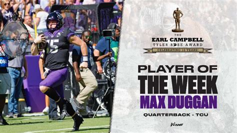 Earl Campbell Tyler Rose Award TCU QB Max Duggan Named National Player