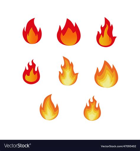 Fire Flames Royalty Free Vector Image Vectorstock