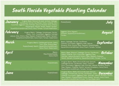 Florida Vegetable Planting Calendar Fl Gardening