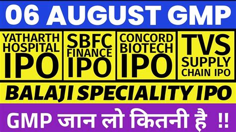 Sbfc Finance Ipo Gmp Today Concord Biotech Ipo Gmp Tvs Supply Chain