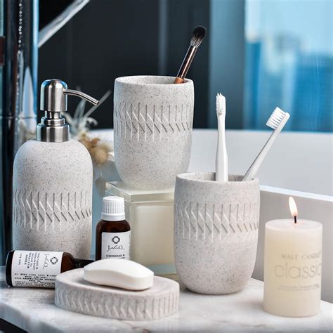 Lilyang Grey Ceramic Bathroom Accessories Set 4 Pcs