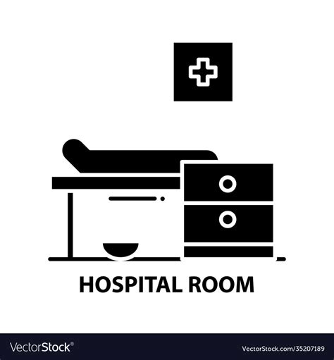 Hospital room icon black sign Royalty Free Vector Image