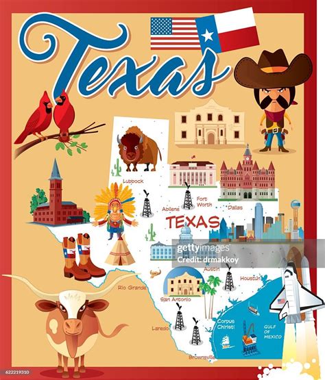 Cartoon Map Of Texas High Res Vector Graphic Getty Images