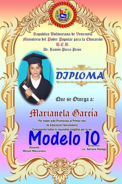 Modelos De Diplomas De 6to Grado Diploma Graduaci 243 N Diplomas Sexto 65b Artofit